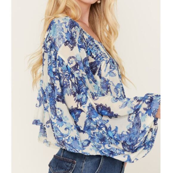 New ~ FREE PEOPLE ~ Up For Anything Western Shirt Size S ANTHROPOLOGIE - Picture 3 of 10